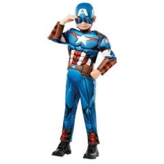 Disfraz Capitan America con musculos para niño. Tus Disfraces Baratos