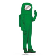 Disfraz Astronauta Among Us verde para niño