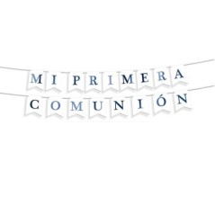 Letrero Mi primera comunion blanco y azul metal 4 metros 8435127213071 21307