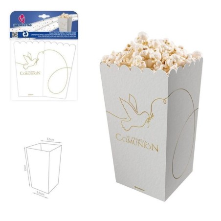 Caja palomitas decoración Comunión paloma 3 uds 6