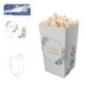 Caja palomitas decoración Comunión floral 3 uds 6,5x15x8,5 cm