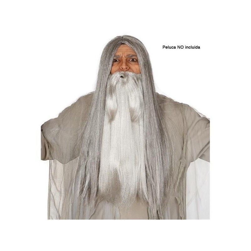 Barba gris extra para gandalf o anciano