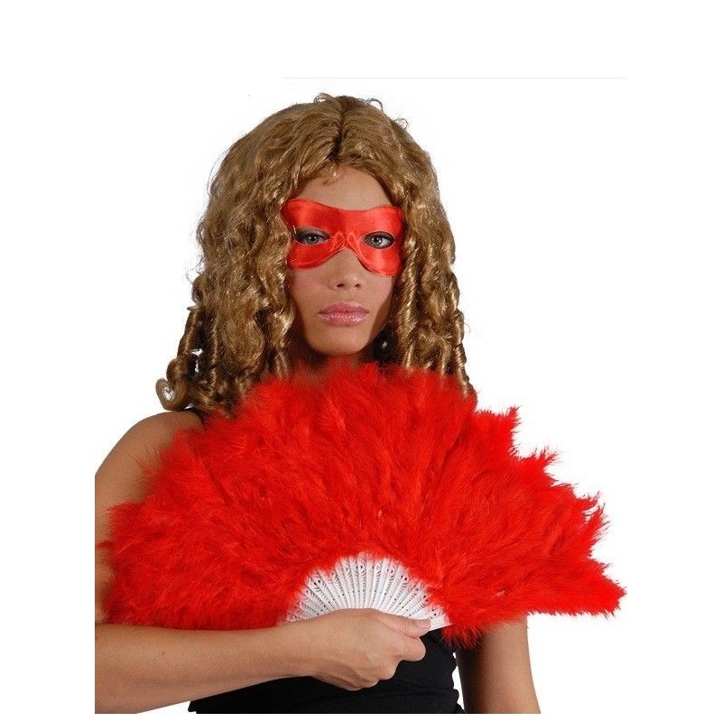 Abanico plumas rojo  16 palas