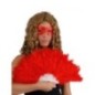 Abanico plumas rojo  16 palas