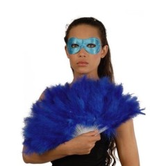 Abanico plumas azul 21 palas 18109 8434077181096