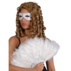 Abanico plumas blanco 16 palas 18110 8434077181102