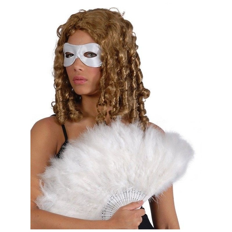 Abanico plumas blanco 16 palas
