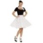 Falda lunares polka blanca años 50 con pañuelo
