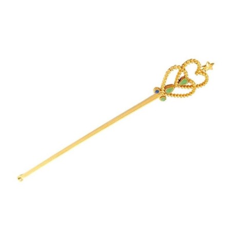 Varita oro con pedreria hada princesa   37x5 cm 108522 8423667058009
