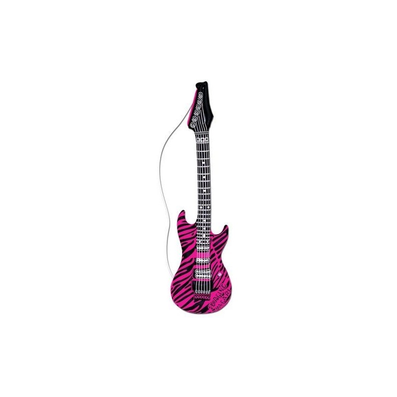 Guitarra electrica hinchable zebra rosa 105 cm