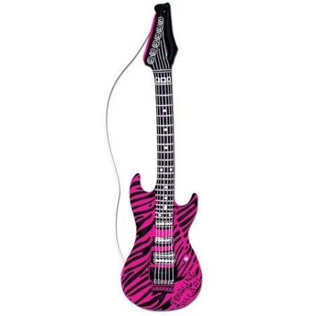 Guitarra electrica hinchable zebra rosa 105 cm 23948 8003558239481