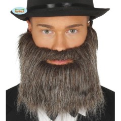Barba y bigote gris con goma elestica caballero siglo xix 11959 8434077119594