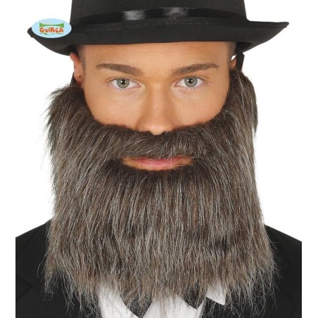 Barba y bigote gris con goma elestica caballero siglo xix 11959 8434077119594