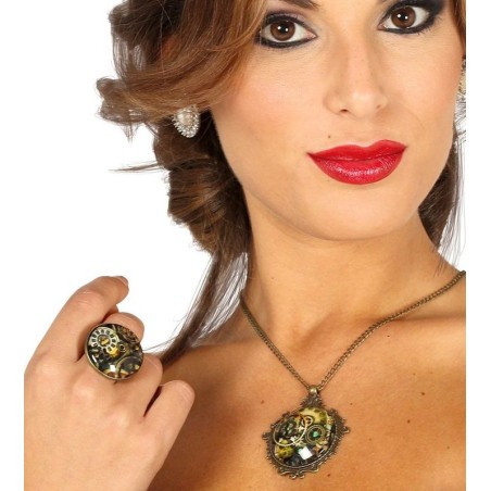 Anillo y colgante steampunk 17372 8434077173725