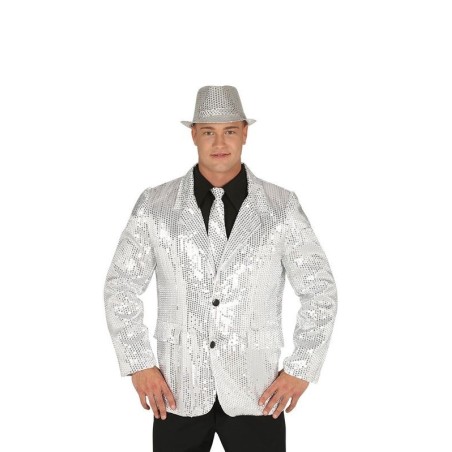 Americana lentejuelas plata para hombre talla l 88202 8434077882023