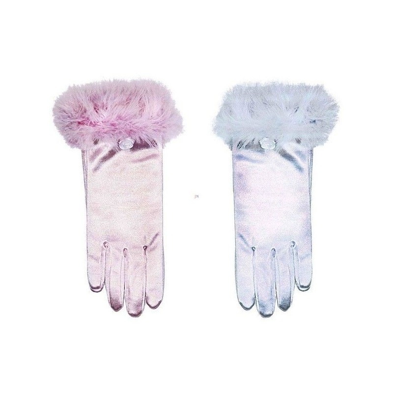 Guantes princesa infantiles cortos rosas o azules