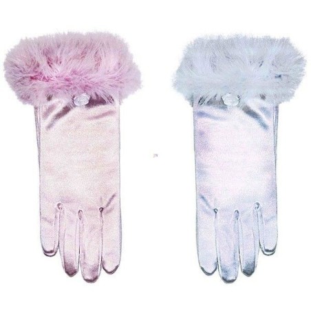 Guantes princesa infantiles cortos rosas o azules 3432B 8003558343201