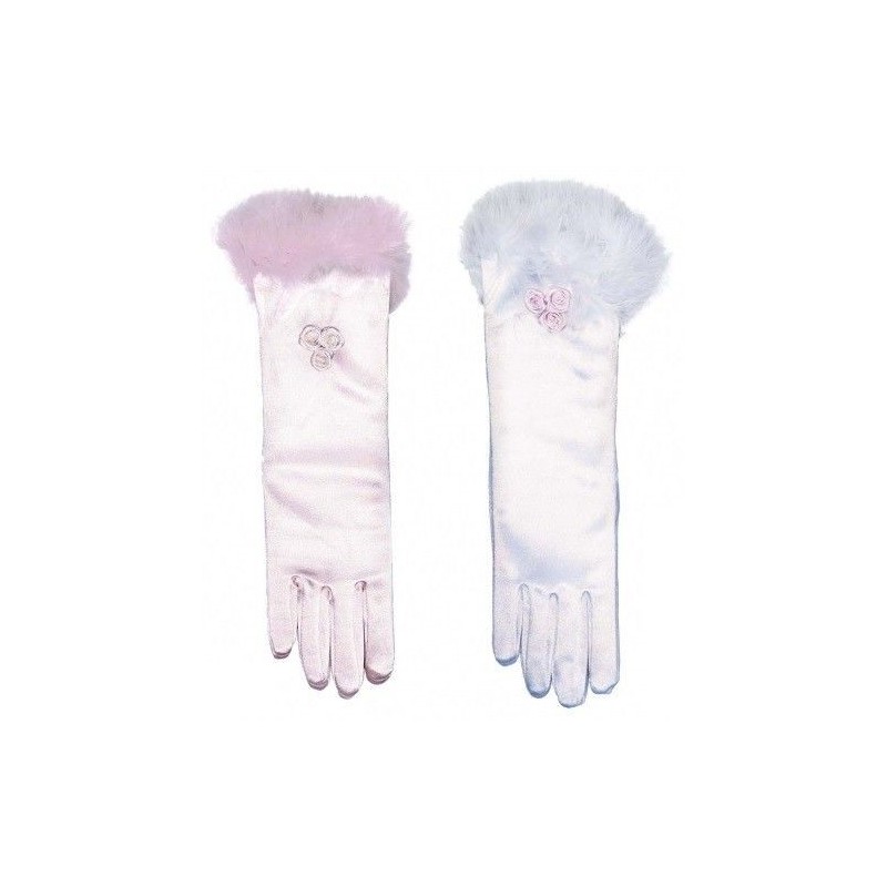 Guantes princesa infantiles largos rosas o azules