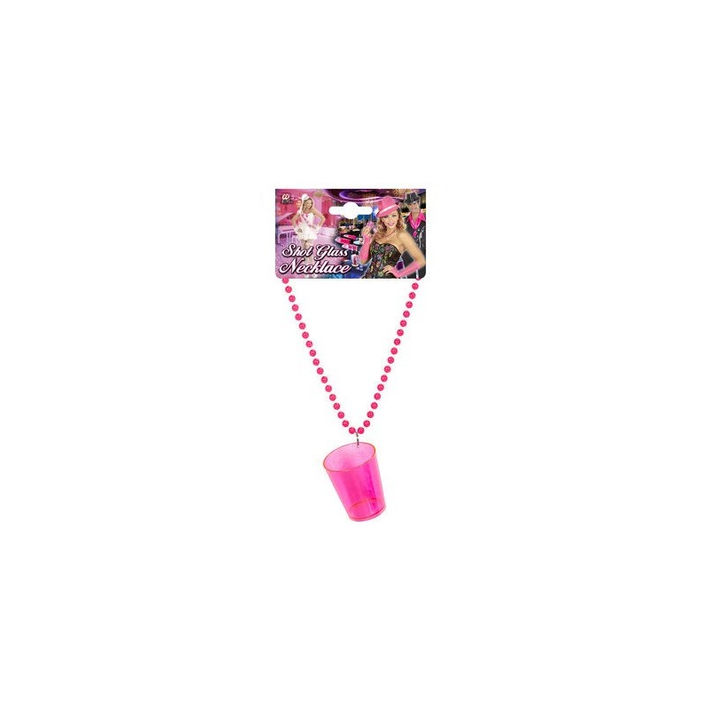 Collar con vaso rosa fluorescente
