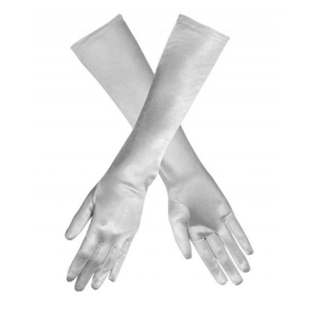 Guantes plateados largos plata para mujer 3004 8712026030047