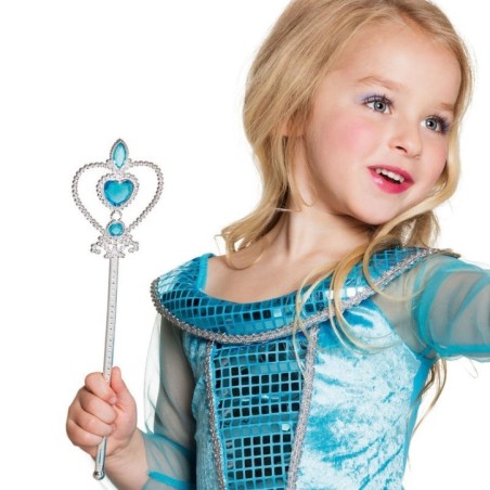 Varita magica para niña corazon azul 30 cm 44073 8712026440730