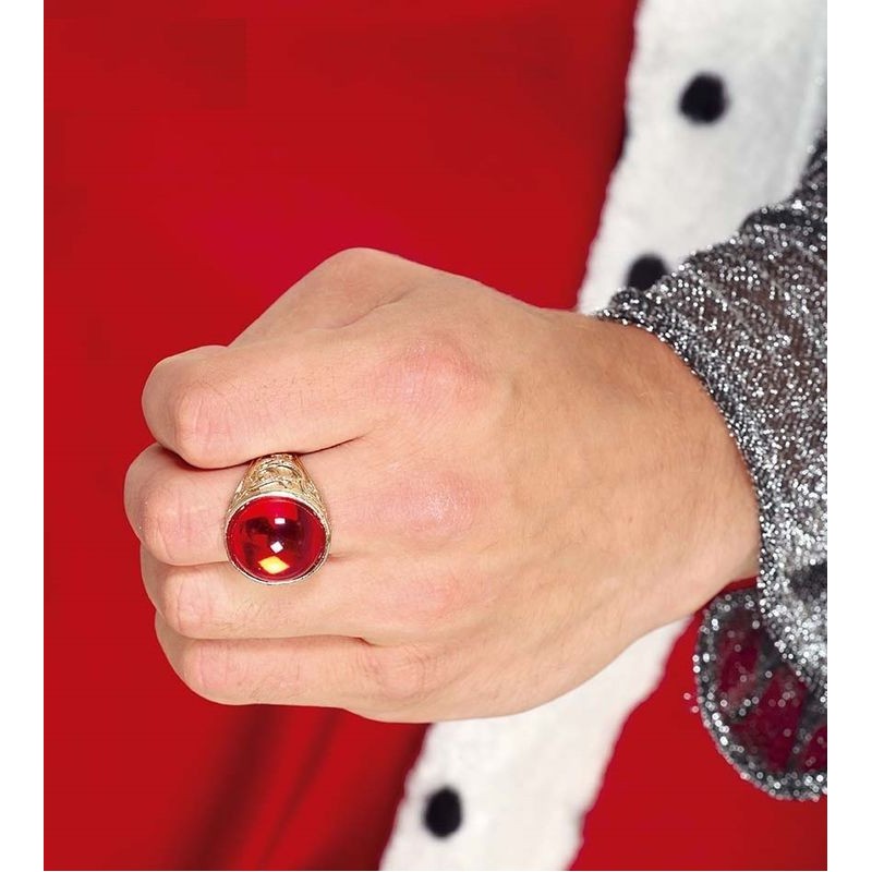 Anillo con rubi rojo para vampiro o conde