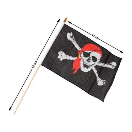 Bandera pirata palo madera 43x28 cm 56528 8422259565284