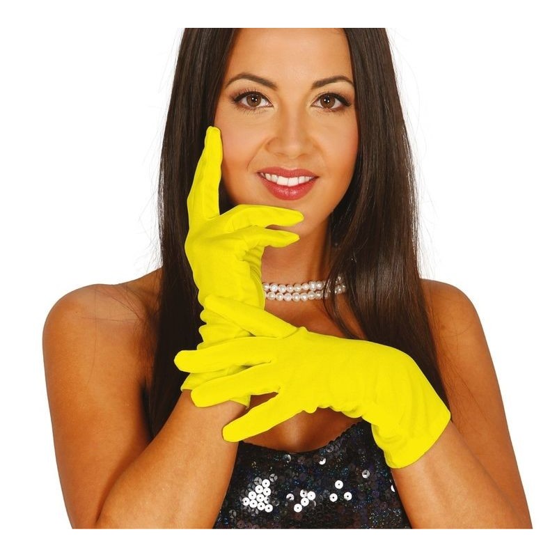 Guantes amarillos cortos 20 cm