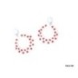 Pendientes sevillana blancos lunares rojos 6 cm