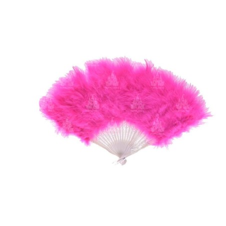 Abanico plumas fucsia 21 palas 80062 8433584800629