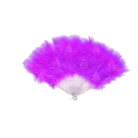 Abanico plumas lila 21 palas 80063 8433584800636
