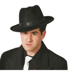 Sombrero ganster negro de tela 8434077135679 13567