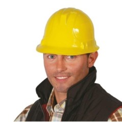 Casco obrero amarillo plastico obra albañil 8434077138946 13894