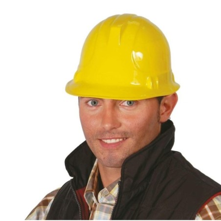 Casco obrero amarillo plastico obra albañil 8434077138946 13894