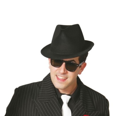 Sombrero negro flocado ganster alcapone 8434077134580 13458