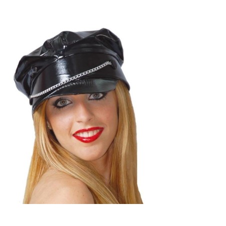 Gorra sado vinilo negro con cadena 8434077137079 13707