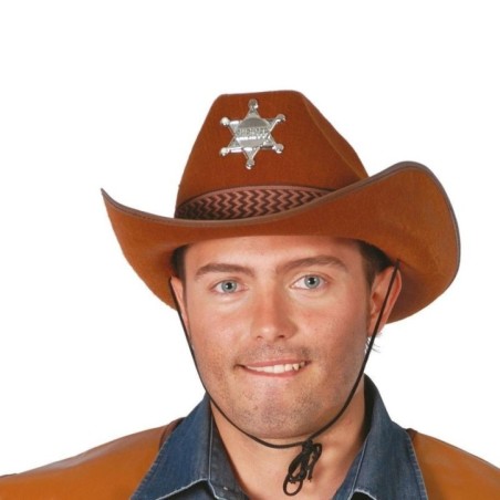 Sombrero sheriff marron de fieltro 8434077135464 13546