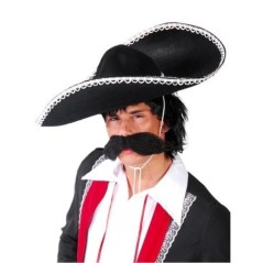 Sombrero mariachi mejicano fieltro negro 55 cm 8434077139448 13944