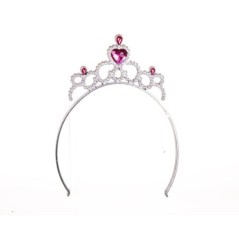 Tiara plateada con 4 piedras rosas princesa 8435408214650 01465YY 03687BT