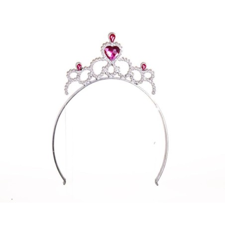 Tiara plateada con 4 piedras rosas princesa 8435408214650 01465YY 03687BT