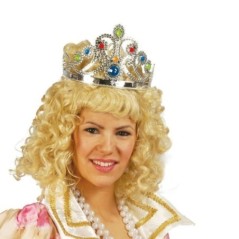 Corona reina plata con pedreria tiara princesas 8434077161067 16106