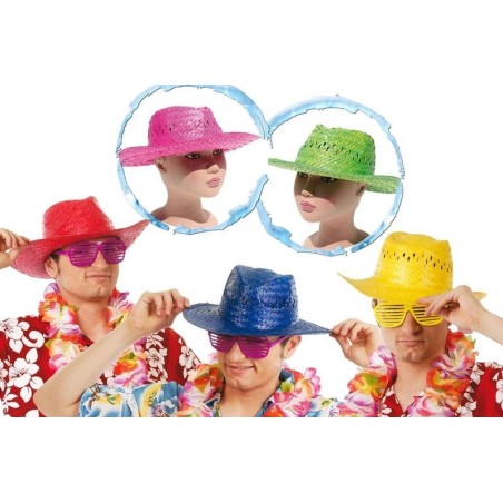 Sombrero verano paja colores surtidos fiestas 8434077136263 13626