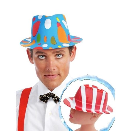 Sombrero ganster plastico colores surtidos fiesta 8434077136447 13644
