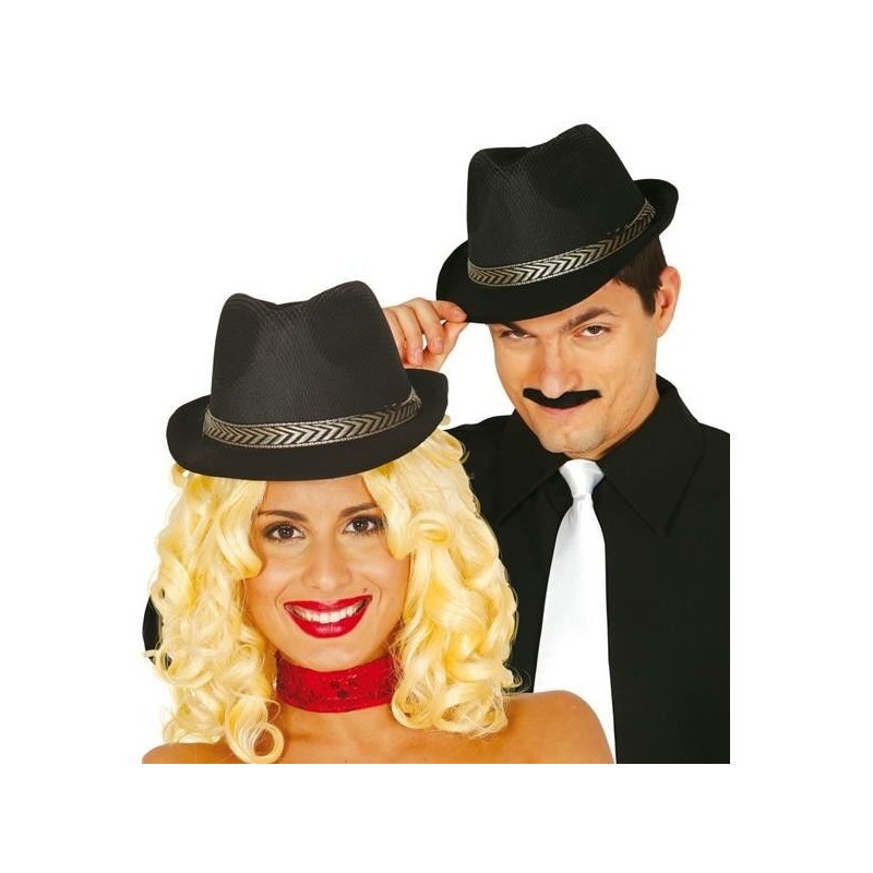 Sombrero gangster negro mascota