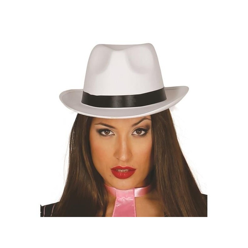 Sombrero gangster blanco alta calidad