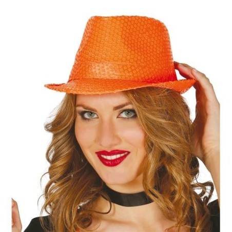 Sombrero lentejuelas naranja 8434077133712 13371