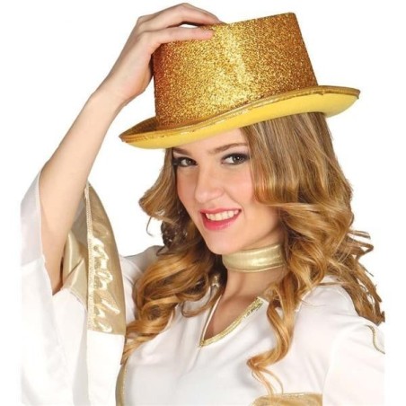 Chistera oro purpurina adulto sombrero 8434077133088 13124