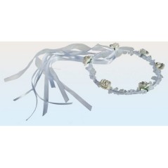 Diadema blanca flores para novia despedidas solter 4029811323685 719186