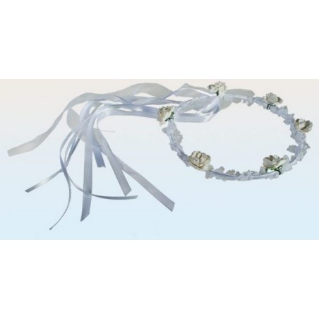 Diadema blanca flores para novia despedidas solter 4029811323685 719186