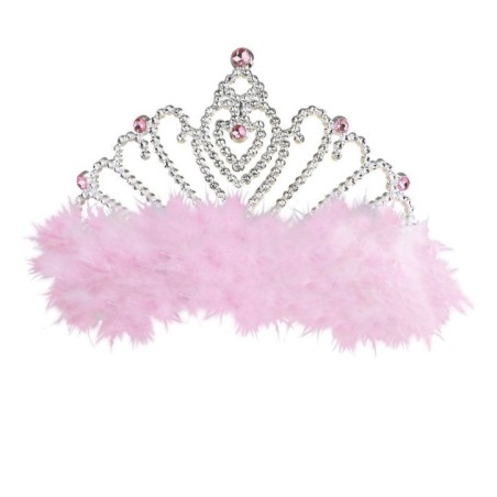 Tiara princesa con marabu rosa corona reina 8003558886616 88661
